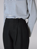 Christy Tapered Trouser: Linen, Black