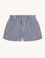 The Set: Linen Navy Blue Gingham Shirt & Boxer