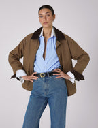 The Boyfriend Contrast Exaggerated Cuff and Collar: Fine Poplin, Sky Blue
