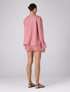 The Set: Linen Blouse & Court Short, Post Box Red Gingham