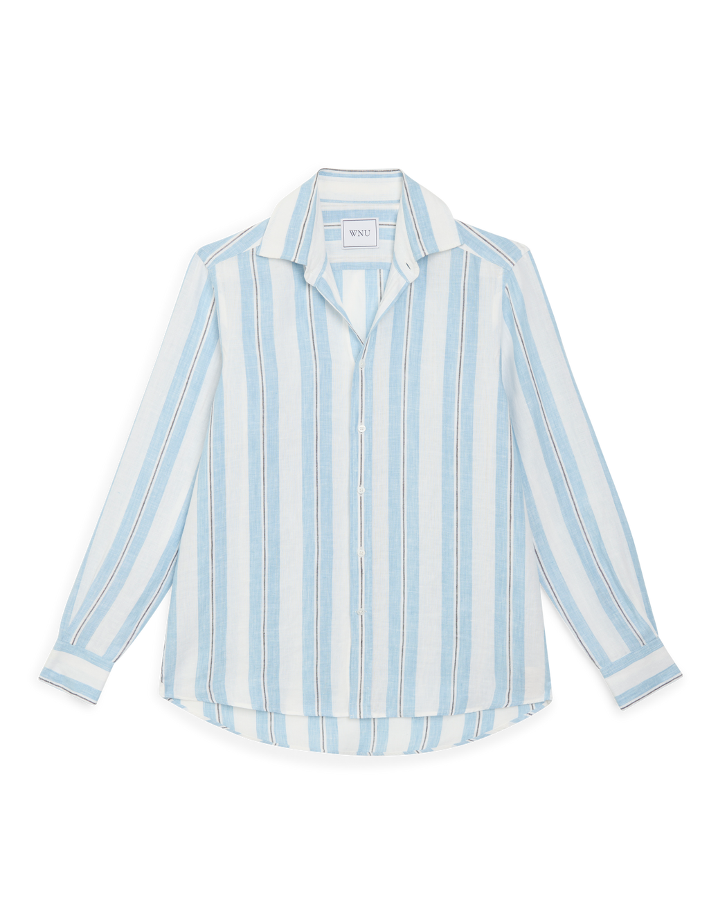 The Boyfriend: Linen, Cornflower Blue Stripe