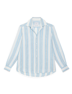 The Boyfriend: Linen, Cornflower Blue Stripe