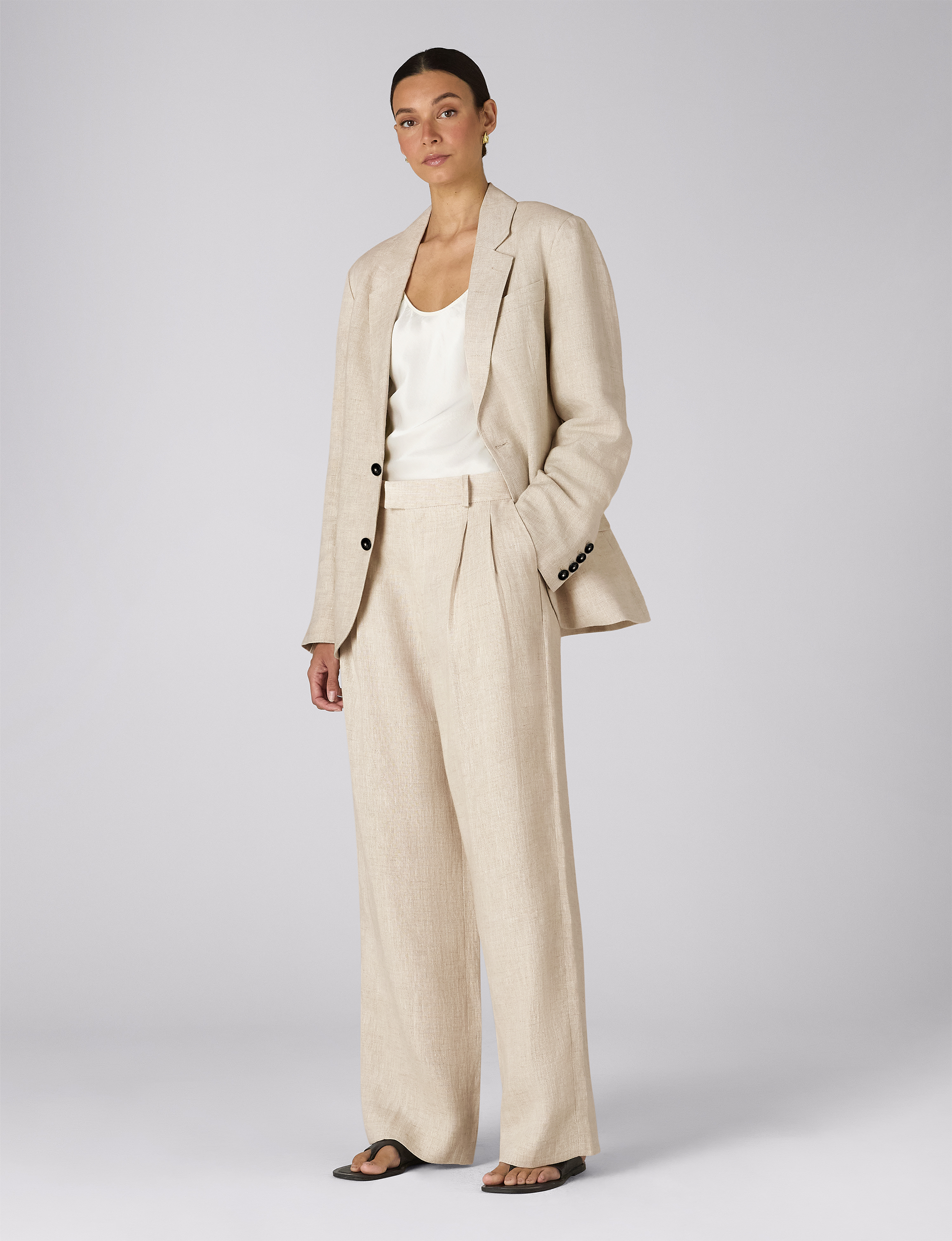 Rampling Trouser: Linen, Oatmeal