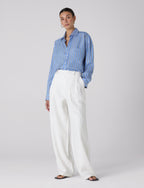 The Weekend: TENCEL™ Lyocell, Cornflower and Mocha Stripe