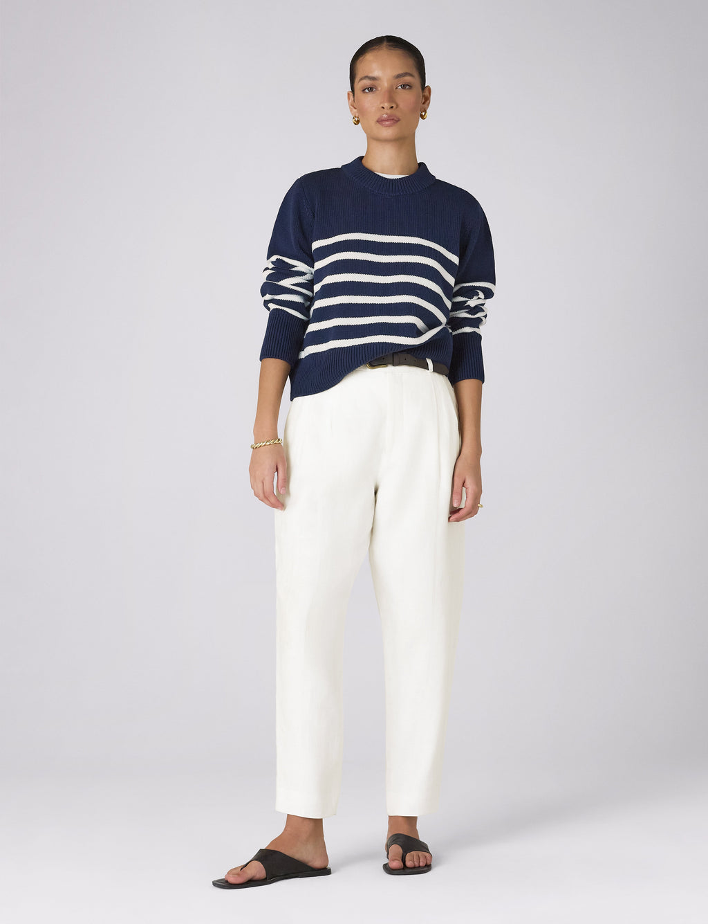 Christy Tapered Trouser: Linen, Ivory