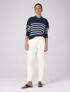 Christy Tapered Trouser: Linen, Ivory