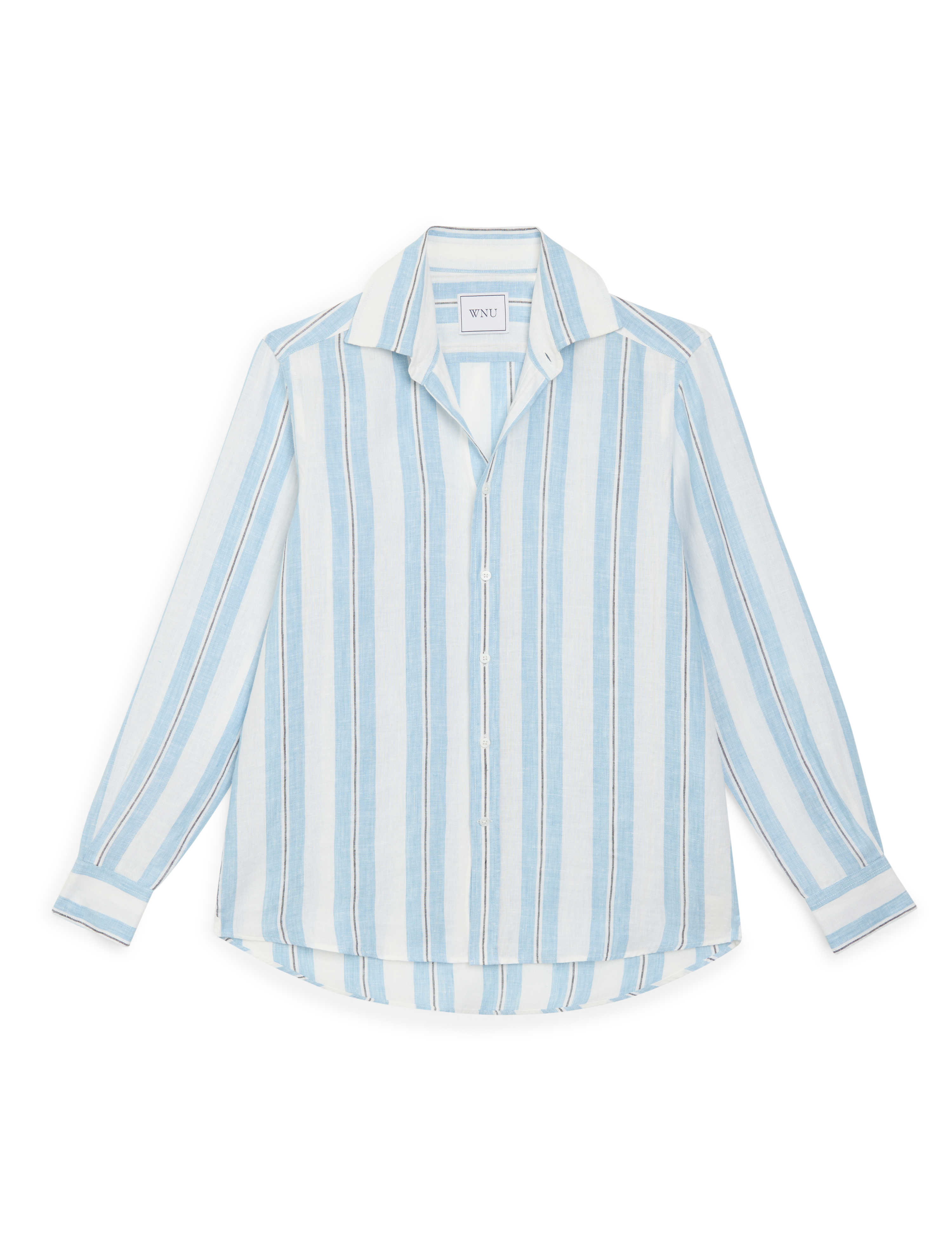 The Set: Linen Cornflower Blue Stripe Shirt & Boxer