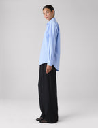 The Boyfriend: Fine Poplin, Sky Blue
