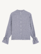 Rye Blouse: Linen, Navy Blue Gingham