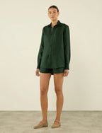 The Boxer: Linen, Hunter Green