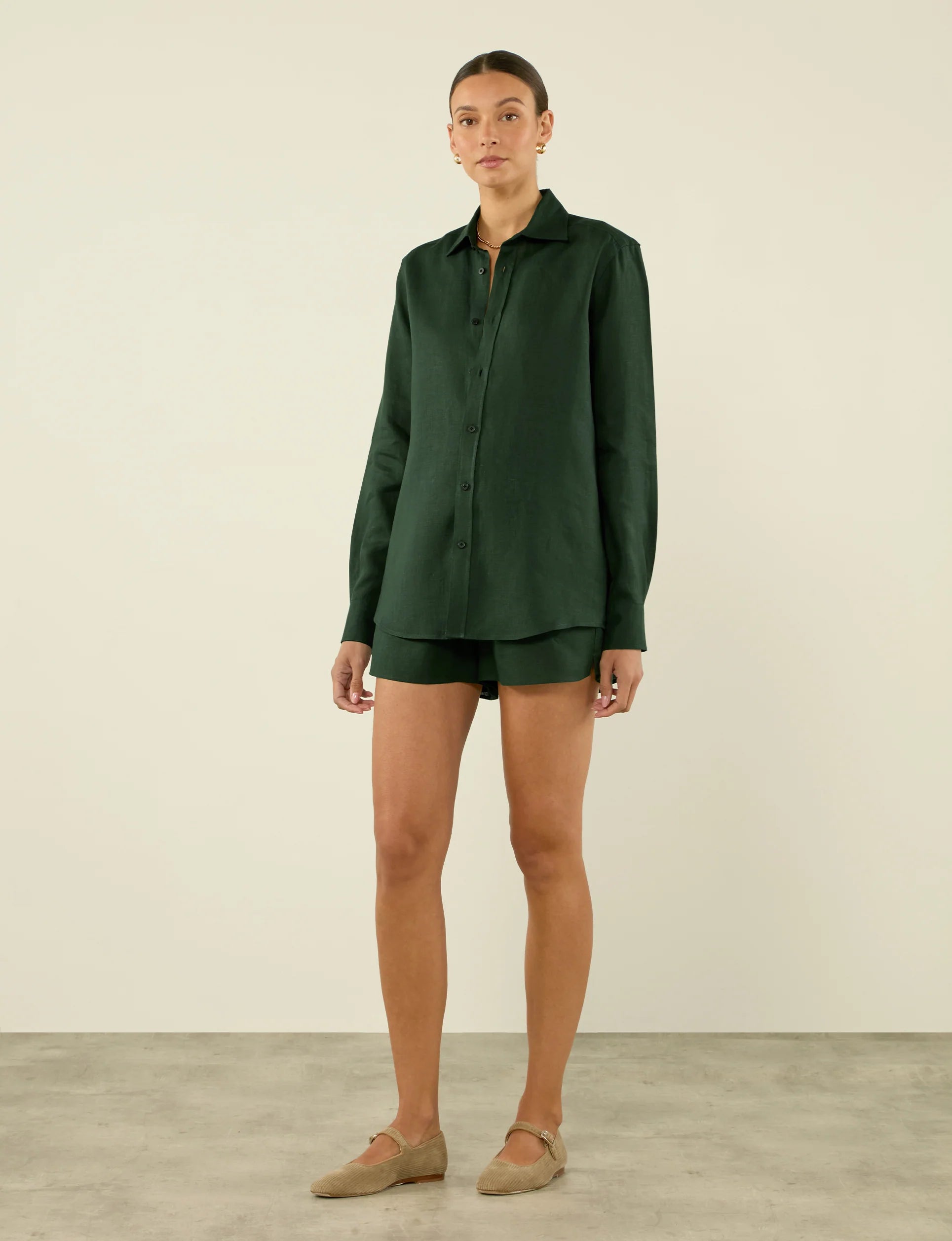 The Boxer: Linen, Hunter Green