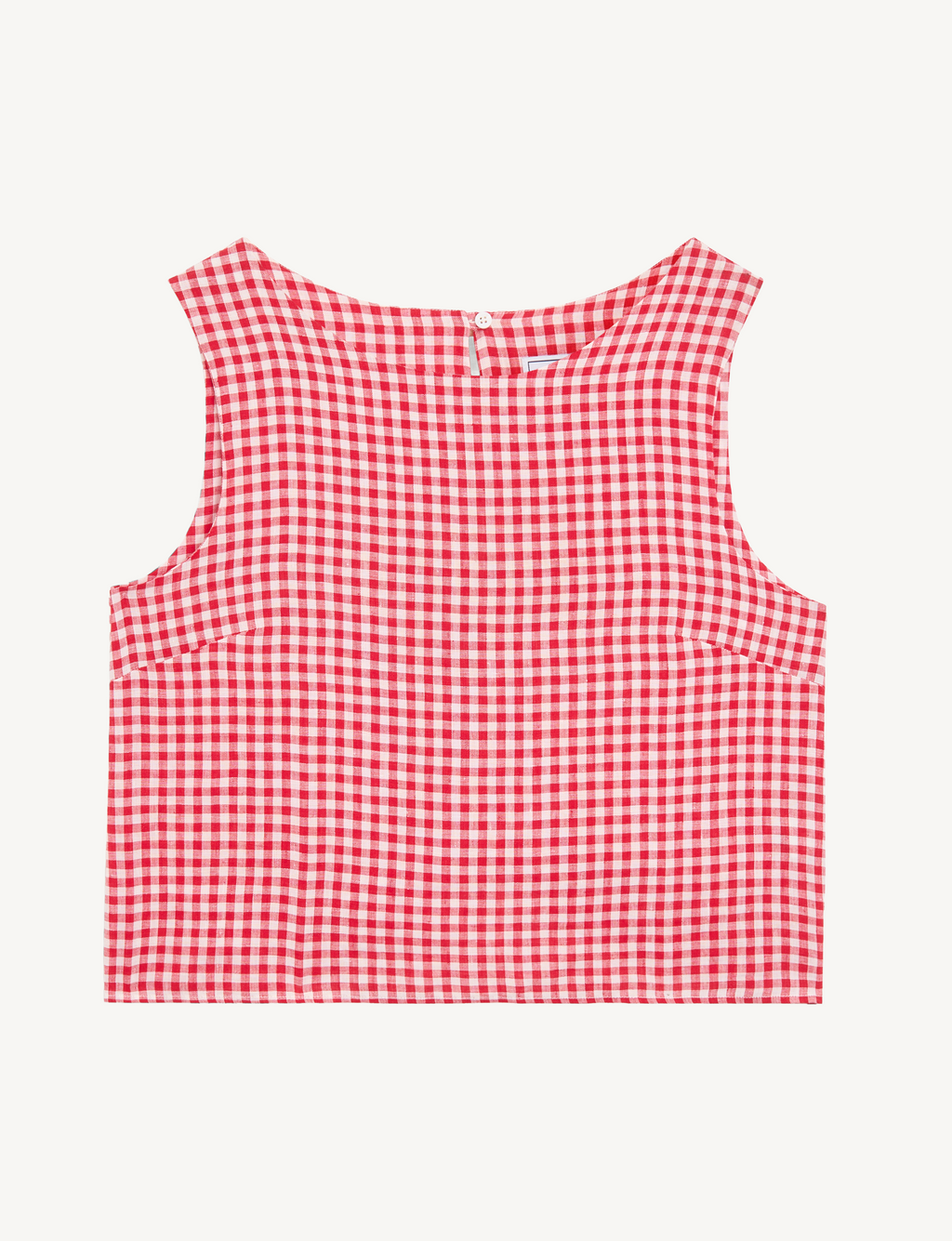 The Set: Linen Jackie Top & Court Short, Post Box Red Gingham