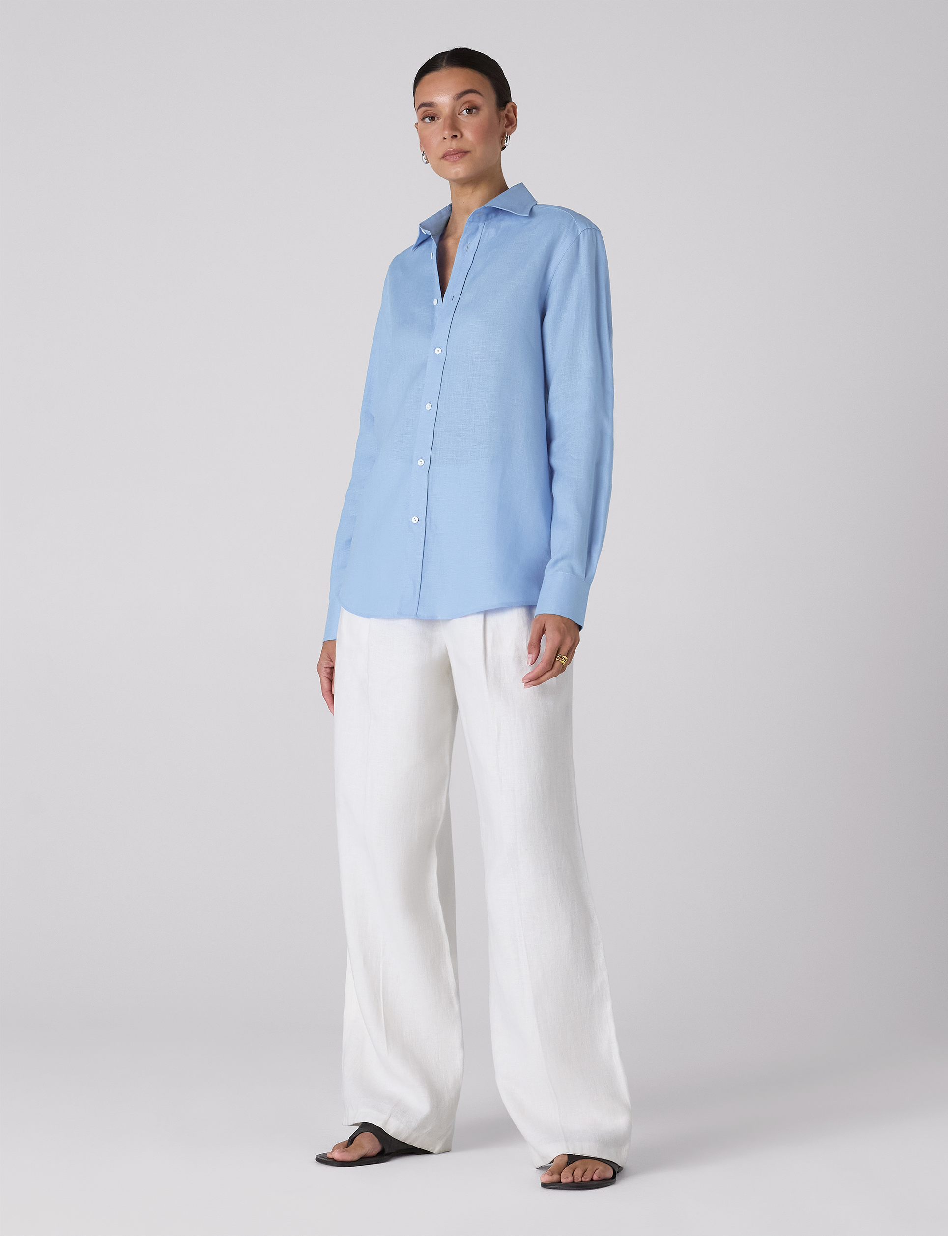 The Boyfriend: Linen, Cornflower Blue