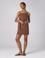 Andros Dress: Fine Poplin, Mocha x Lucy Williams