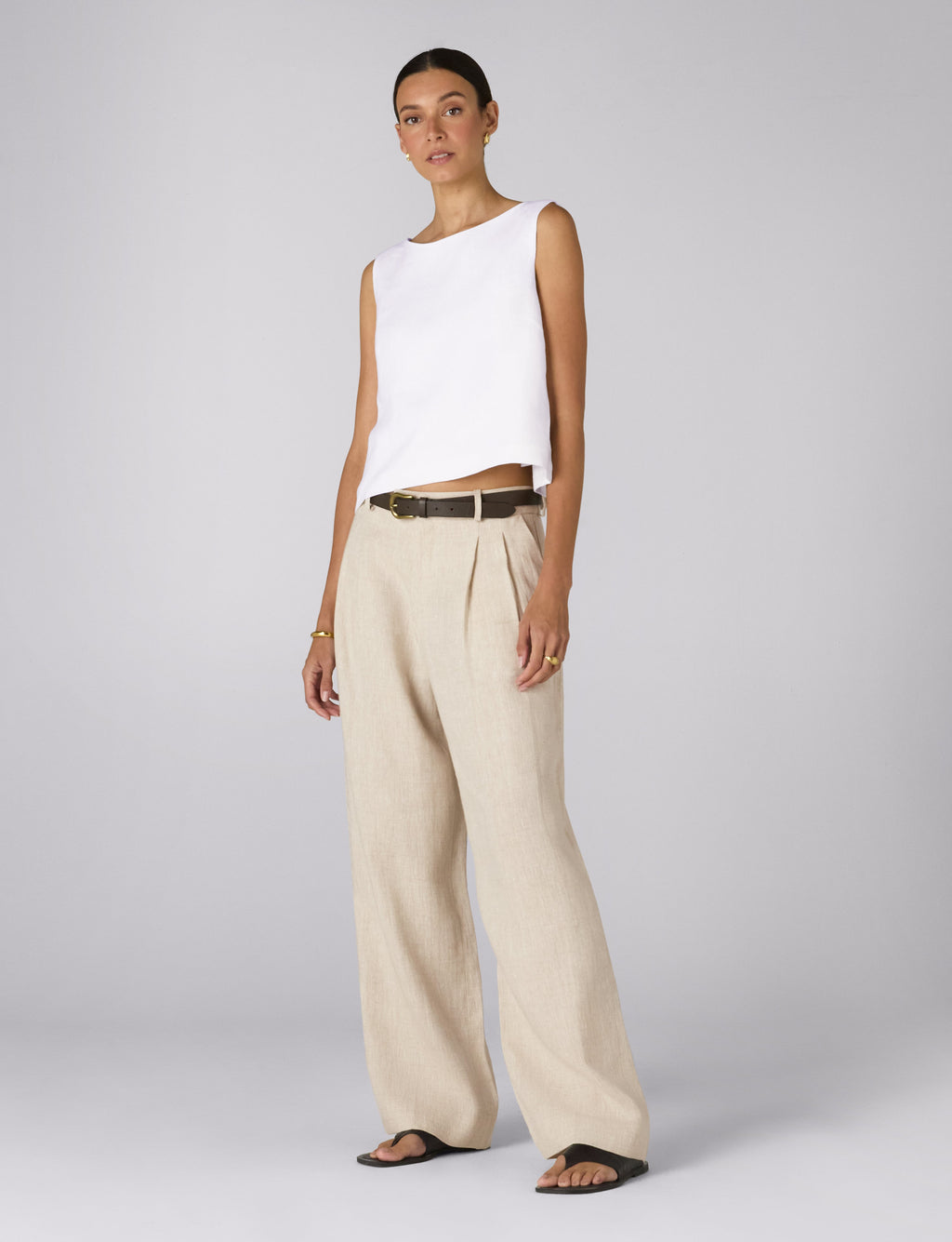 Jackie Top: Linen, White