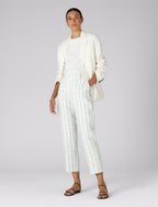 Regent Cigarette Trouser: Linen, Plum Print