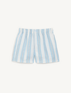 The Set: Linen Cornflower Blue Stripe Shirt & Boxer