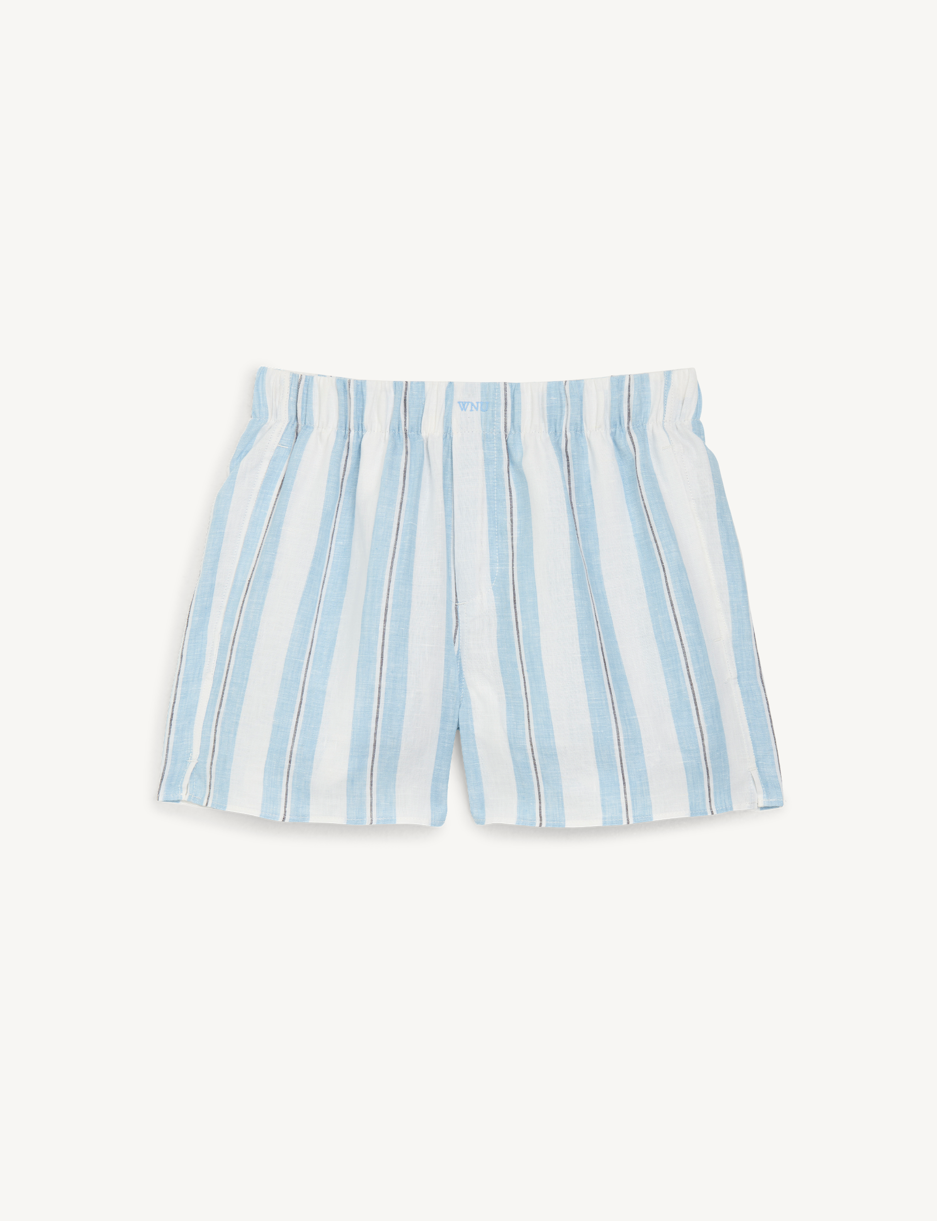The Set: Linen Cornflower Blue Stripe Shirt & Boxer