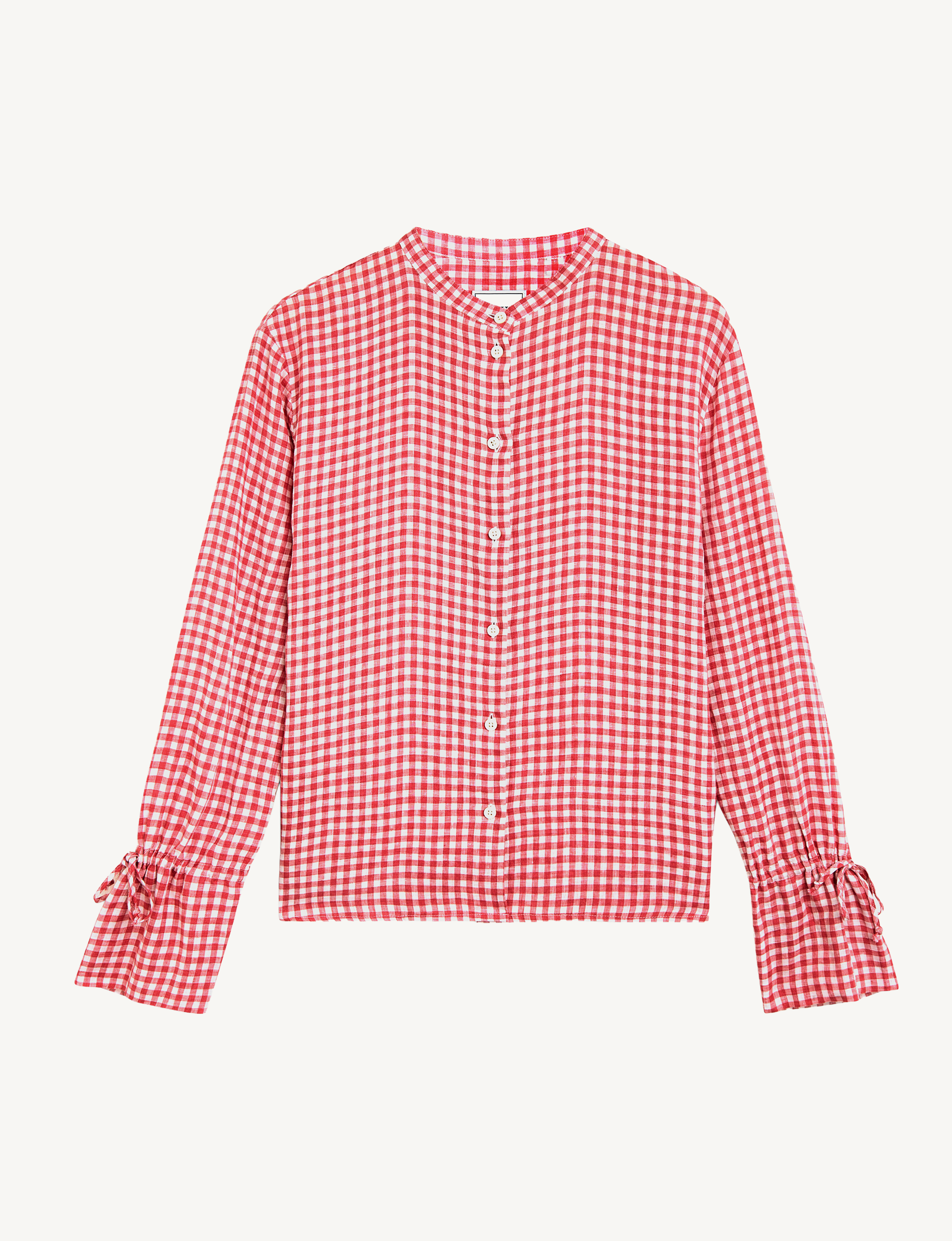 The Set: Linen Blouse & Court Short, Post Box Red Gingham