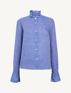 Kew Blouse: Linen, Lapis Blue