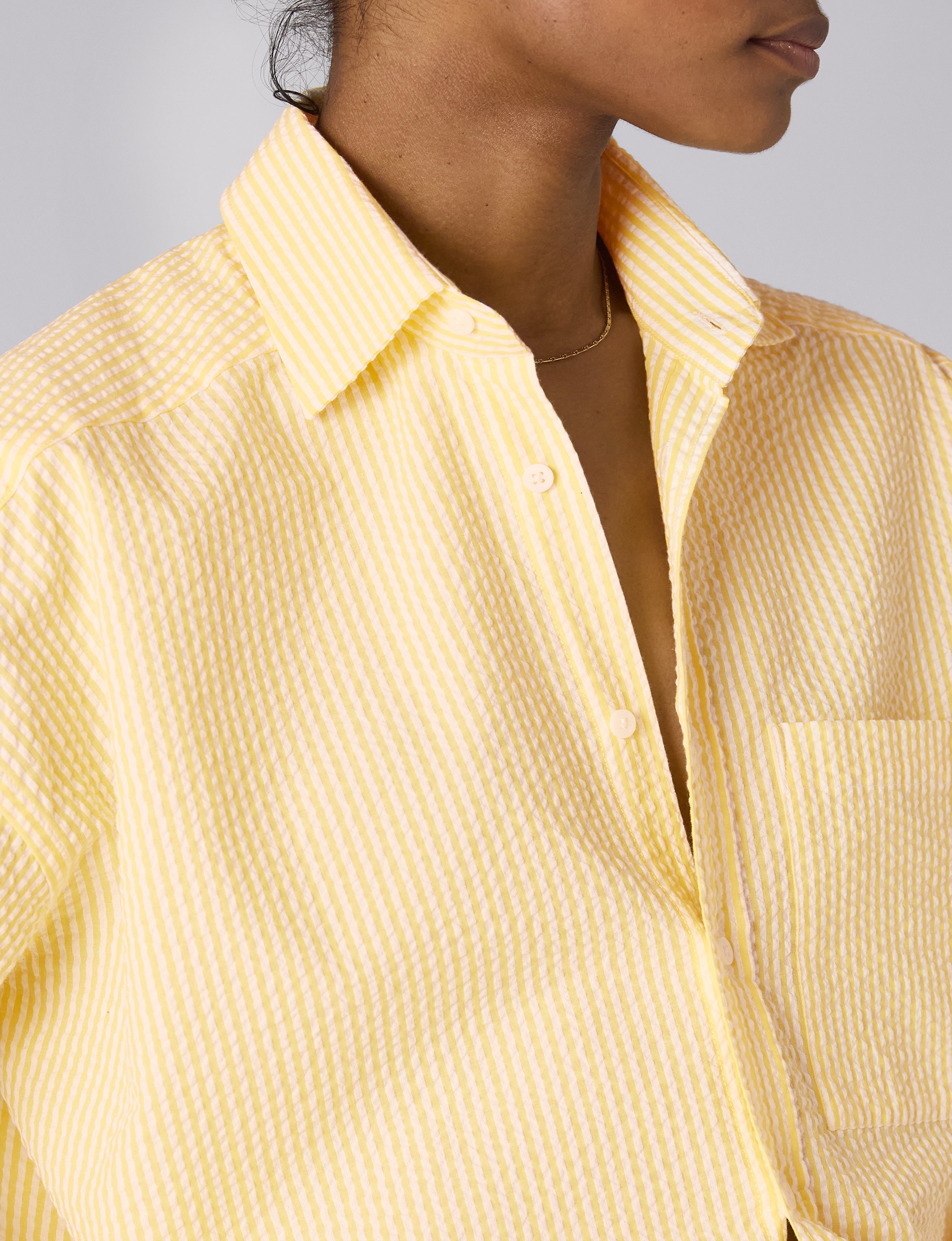 The Set: Seersucker Yellow Stripe Shirt & Boxer Shorts