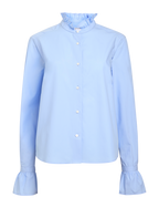 Kew Blouse: Fine Poplin, Sky Blue