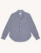 The Classic: Linen, Navy Blue Gingham