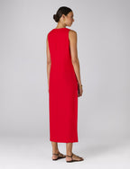 Birley Dress: Linen, Red