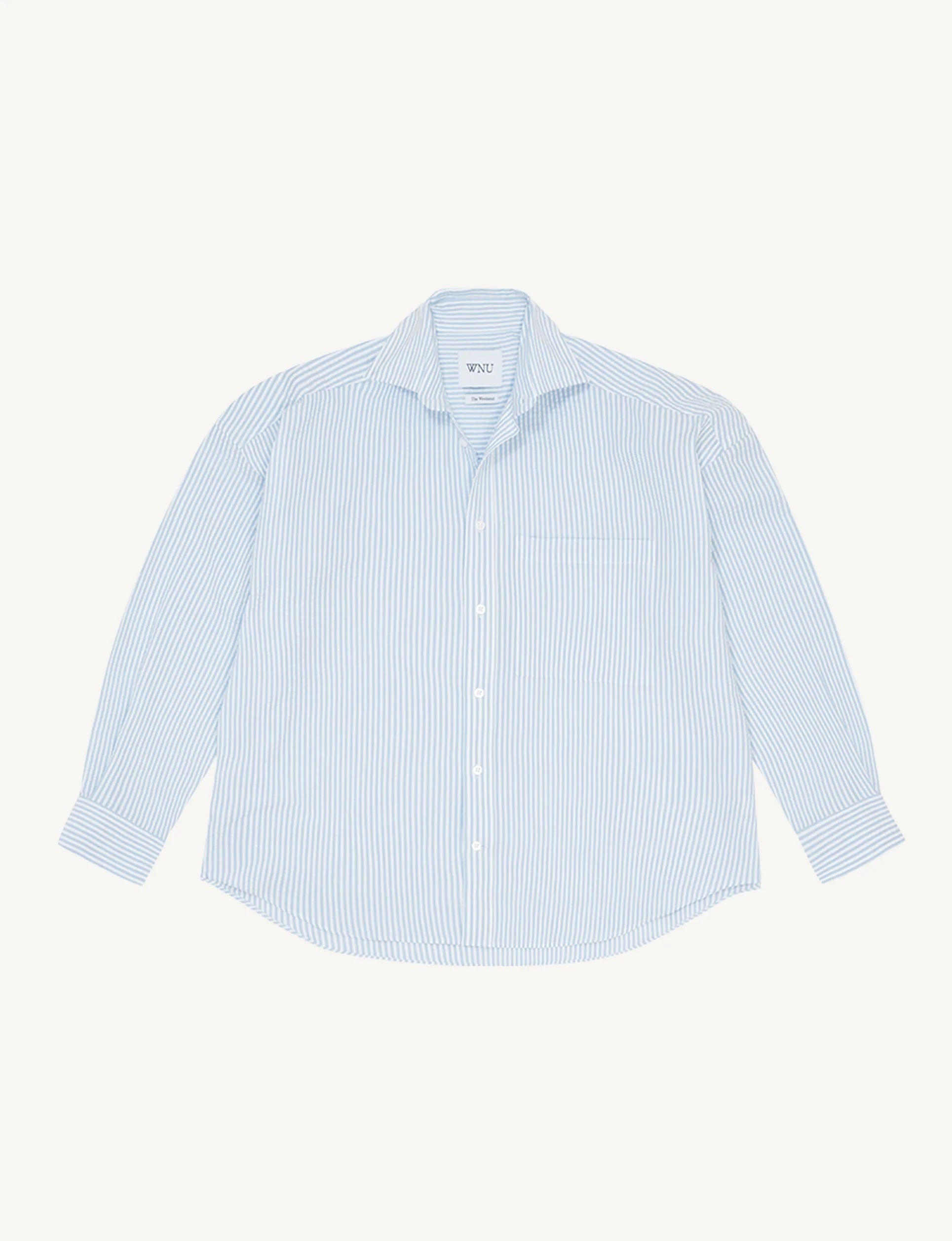 The Set: Seersucker Rain Blue Stripe Shirt & Boxer
