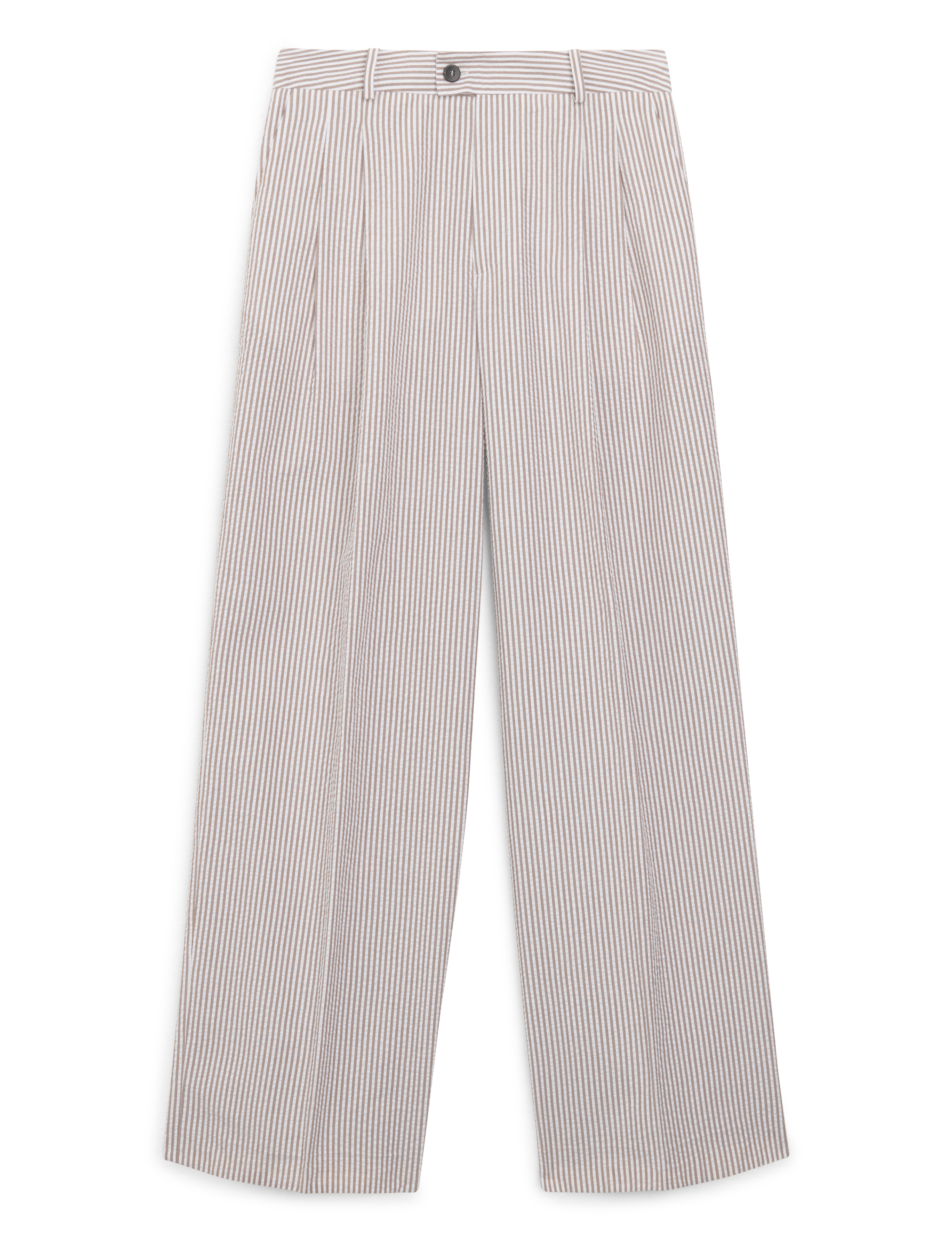 The Set: Hemp Chocolate Shirt & Seersucker Rampling Mocha Stripe Trousers