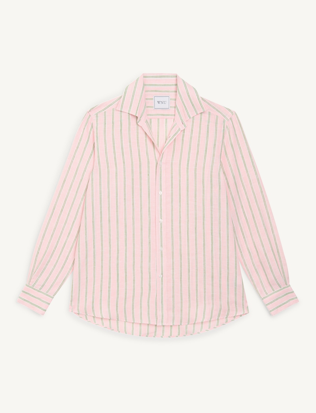 The Boyfriend: Linen, Pink and Green Stripe
