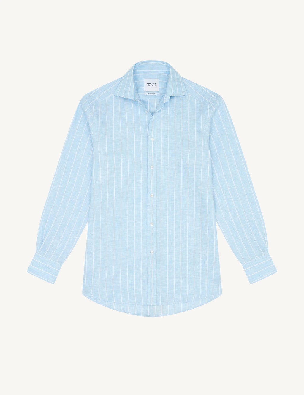 The Boyfriend: Linen, Sky Blue Stripe