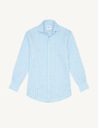 The Boyfriend: Linen, Sky Blue Stripe