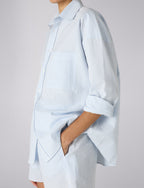 The Set: Seersucker Rain Blue Stripe Shirt & Boxer