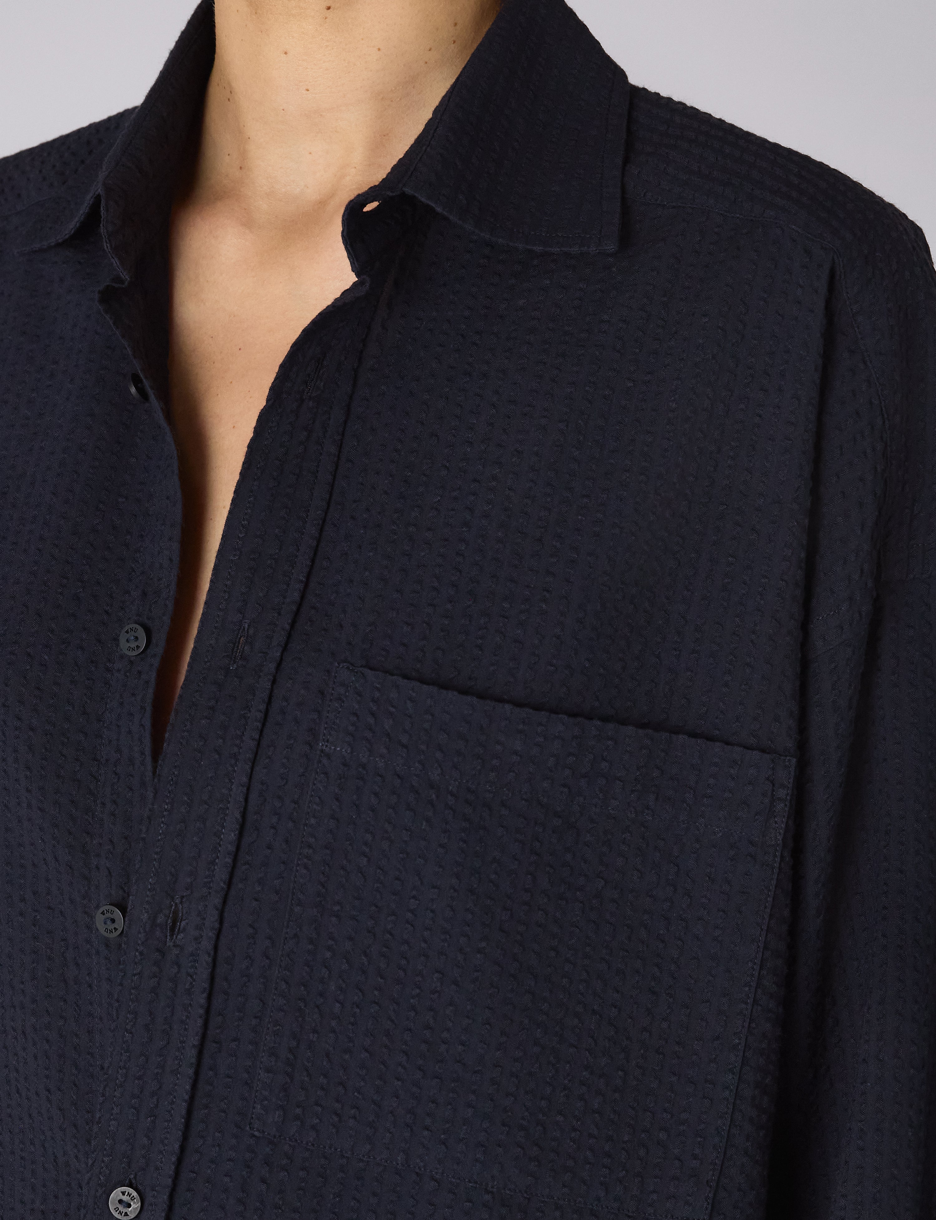 The Weekend: Seersucker, Navy Blue