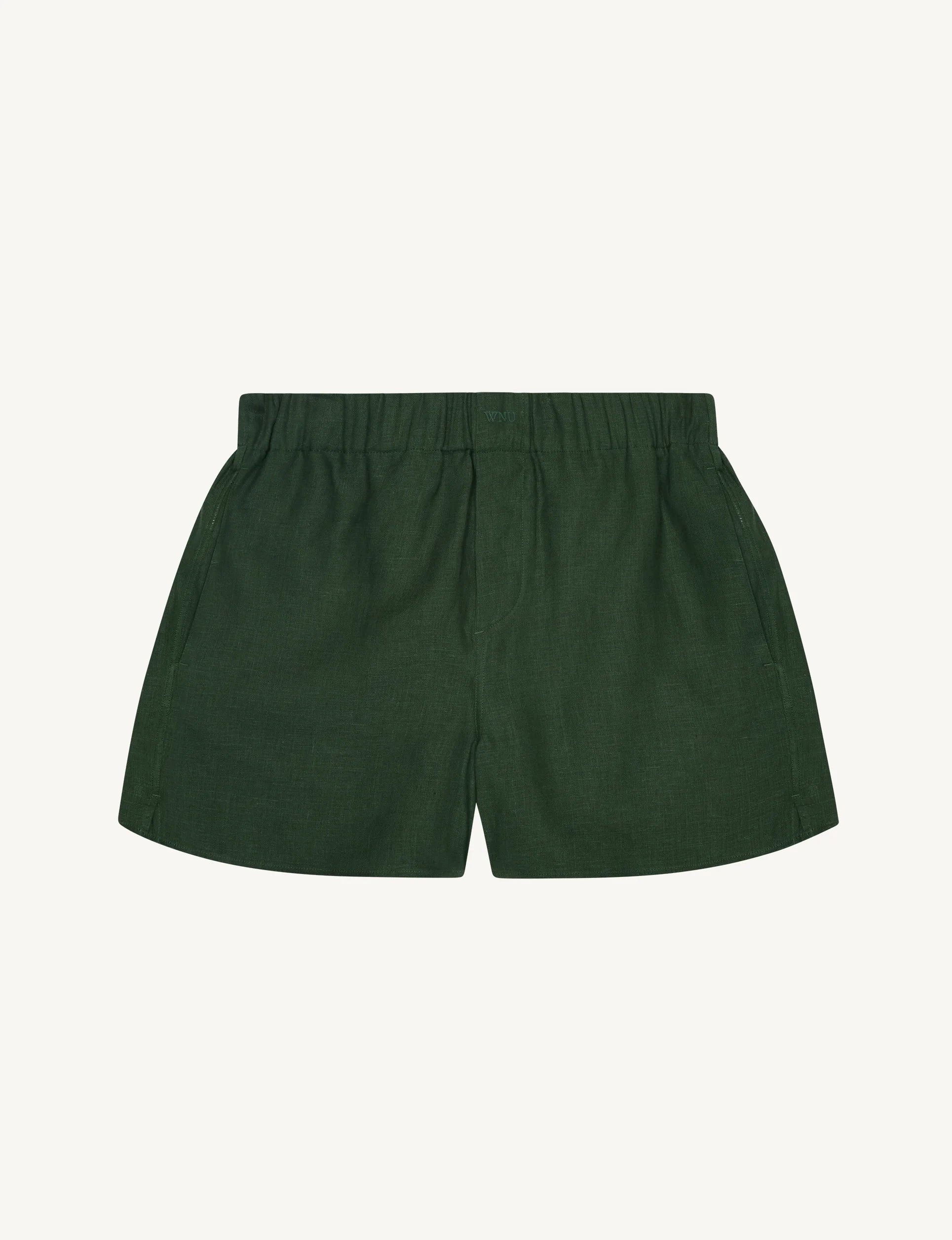 The Set: Linen Hunter Green Shirt & Boxer