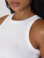 Carnaby Tank: Cotton Textured Rib, Off-White