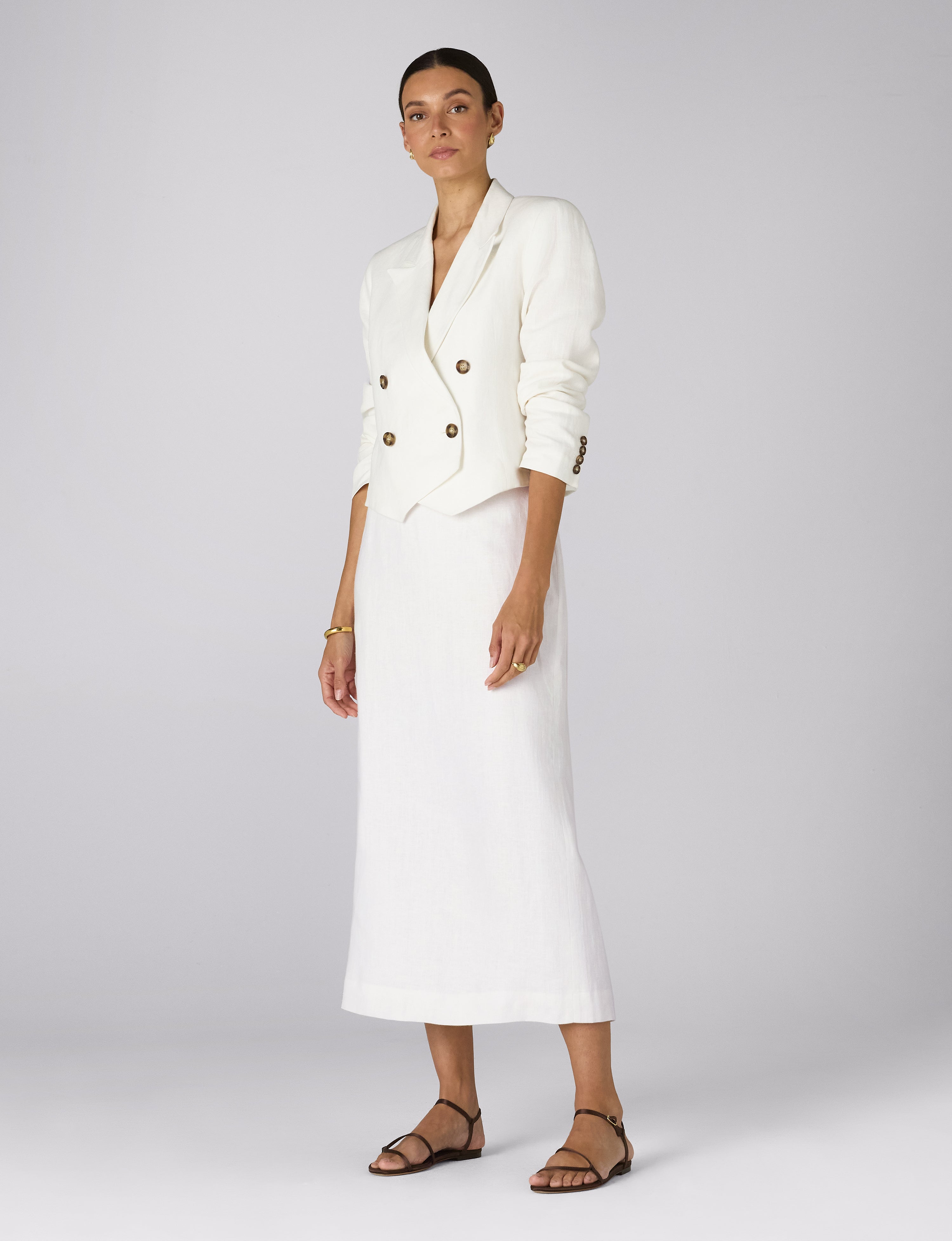 Clara Skirt: Linen, White