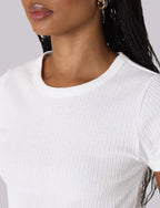 Camden Fitted T-Shirt: Cotton Textured Rib, Off-White