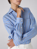 The Weekend: TENCEL™ Lyocell, Cornflower and Mocha Stripe