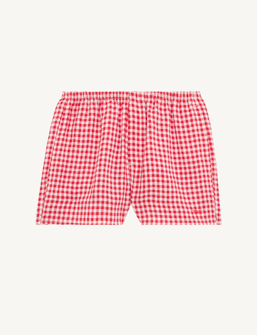 Court Short: Linen, Post Box Red Gingham