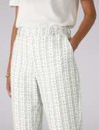 Regent Cigarette Trouser: Linen, Plum Print