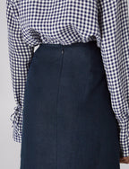 Clara Skirt: Linen, Navy Blue