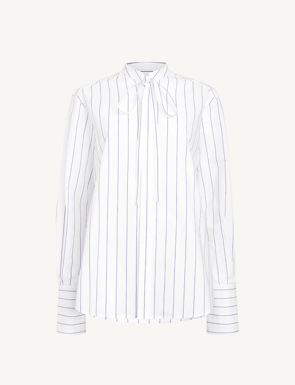 The Boyfriend Bow Tie: Fine Poplin, Blue and White Stripe