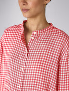 Rye Blouse: Linen, Post Box Red Gingham