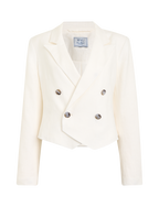 Belgravia Cropped Blazer: Linen, Ivory