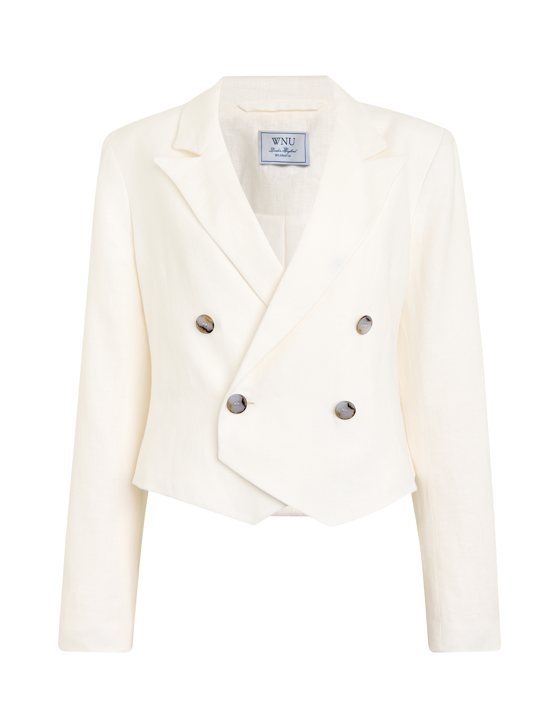Belgravia Cropped Blazer: Linen, Ivory