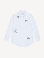 The Boyfriend: Linen, Marine Embroidery