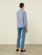The Classic: Fine Poplin, Royal Blue Stripe