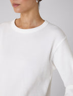 Bessette Top: Waffle Jersey, Off-White